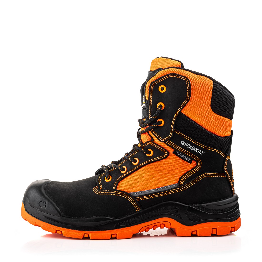 Buckbootz BVIZ1 Buckz Viz High Leg Safety Boots with Laces & Side