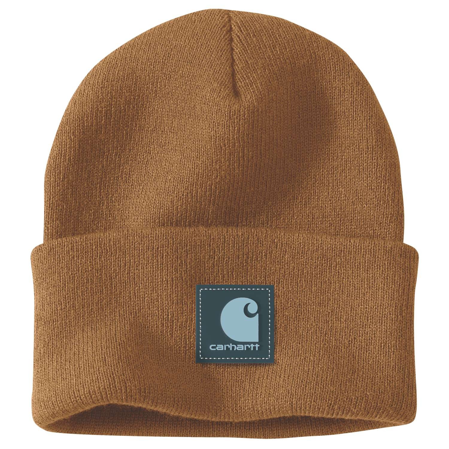 Carhartt 106920 Rubber Patch Watch Cap Beanie (Carhartt Brown/Dark