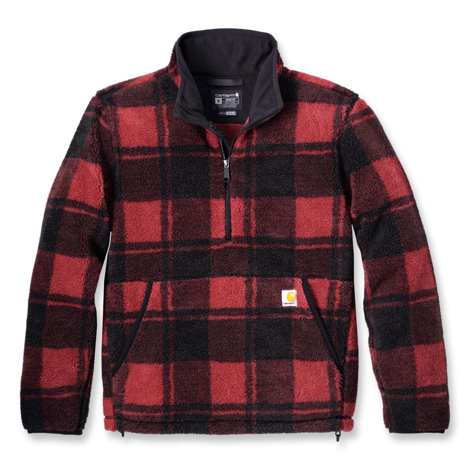 Carhartt 106443 Loose Fit Half Zip Fleece Pullover - Crabapple