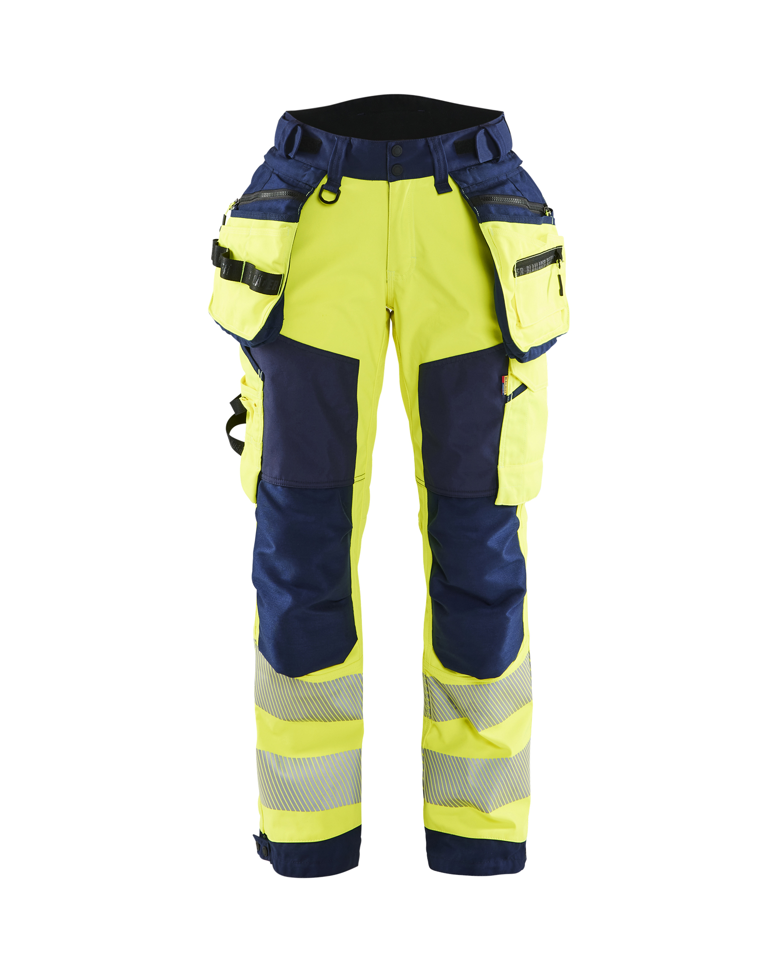 Blaklader 7118 Women's Softshell HiVis Trousers HiVis Yellow/Navy Blue