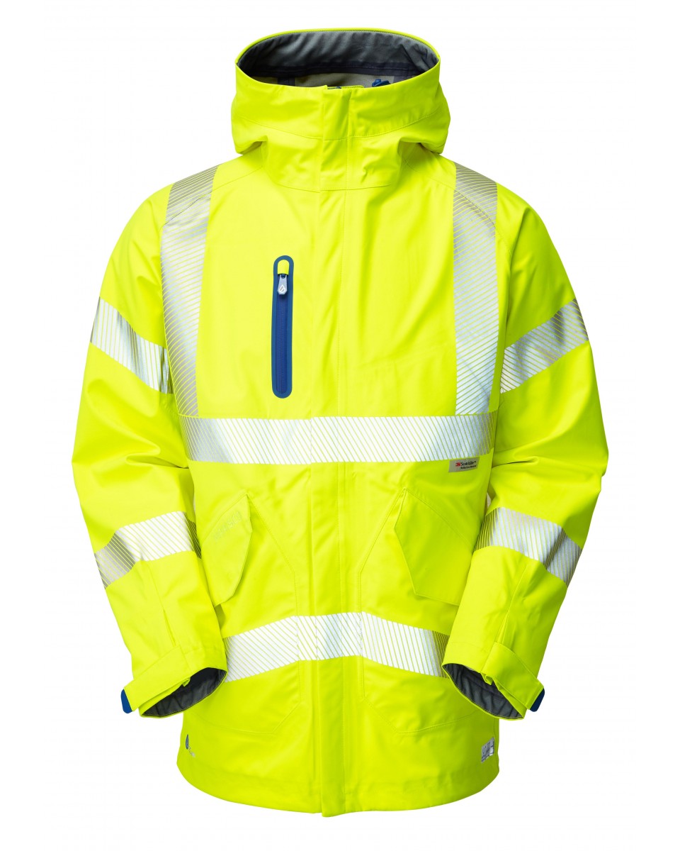 Produktbild von Leo Workwear Wasserdichter Anorak – Klasse 3, Atmungsaktiv, Winddicht, Gelb, Größen S-4XL