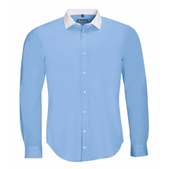 01430 SOL'S Belmont Long Sleeve Contrast Poplin Shirt
