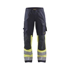 Blaklader 7187 Women's Trousers Multinorm Inherent With Stretch - Navy Blue/Hi-Vis Yellow