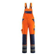 MASCOT 07169 Barras Safe Compete Bib & Brace With Kneepad Pockets - Hi-Vis Orange/Navy