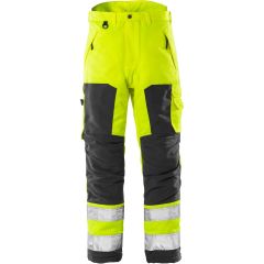 Fristads High Vis Winter Trousers CL 2 2034 PP - Quilted Lining, Water Repellent (Hi-Vis Yellow/Black)