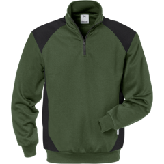 Fristads Half Zip Sweatshirt  - 7048 SHV - (Army Green/Black)