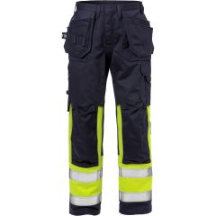 Fristads Flame High Vis Craftsman Trousers CL 1 - 2586 FLAM (Hi-Vis Yellow/Navy)