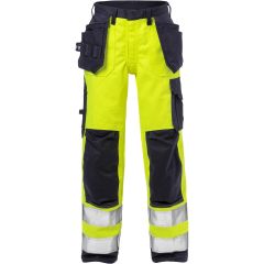 Fristads Flame High Vis Craftsman Trousers Woman CL 2 - 2589 FLAM (Hi-Vis Yellow/Navy)