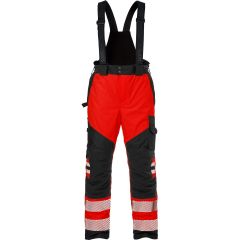 Fristads High Vis Airtech Trousers CL 2 - Waterproof, Breathable, Braces - 2515 GTT (Hi-Vis Red/Black)