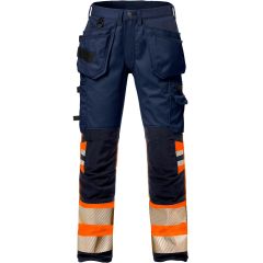 Fristads High Vis Craftsman Stretch Trousers CL 1 - 2706 PLU (Hi-Vis Orange/Navy)