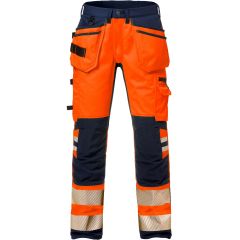 Fristads High Vis Craftsman Stretch Trousers CL 2 - 2707 PLU (Hi-Vis Orange/Navy)