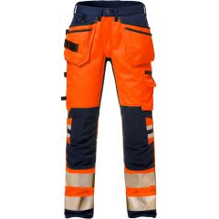 Fristads High Vis Craftsman Stretch Trousers Womens CL 2 - 2710 PLU (Hi-Vis Orange/Navy)