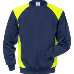 Fristads Stretch Sweatshirt  - 7148 SHV (Navy/Hi-Vis Yellow)