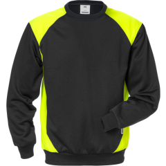 Fristads Stretch Sweatshirt  - 7148 SHV (Black/Hi-Vis Yellow)