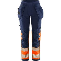 Fristads High Vis Green Craftsman Trousers Womens CL 1 - 2663 GSTP (Hi-Vis Orange/Navy)