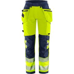 Fristads High Vis Green Craftsman Stretch Trousers Womens CL 2 - 2664 GSTP (Hi-Vis Yellow/Navy)