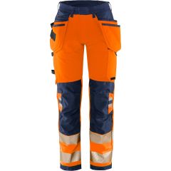 Fristads High Vis Green Craftsman Stretch Trousers Womens CL 2 - Rail Spec - 2664 GSTP (Hi-Vis Orange/Navy)