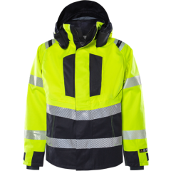 Fristads Flamestat High Vis Airtech Shell Jacket CL 3 - Waterproof, Breathable - 4525 ATHR (Hi-Vis Yellow/Navy)