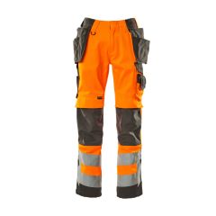 MASCOT 15531 Wigan Safe Supreme Trousers With Holster Pockets - Hi-Vis Orange/Dark Anthracite