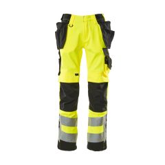 MASCOT 15531 Wigan Safe Supreme Trousers With Holster Pockets - Hi-Vis Yellow/Black