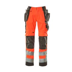 MASCOT 15531 Wigan Safe Supreme Trousers With Holster Pockets - Hi-Vis Red/Dark Anthracite