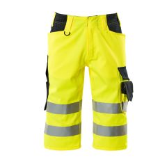 MASCOT 15549 Luton Safe Supreme Shorts, Long - Hi-Vis Yellow/Dark Navy