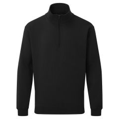 Fort Workwear Workforce 1/4 Zip Sweatshirt - Brushed Fleece Inner - Black