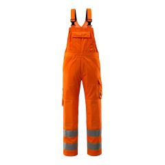 MASCOT 16869 Devonport Safe Light Bib & Brace With Kneepad Pockets - Hi-Vis Orange