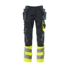 MASCOT 17531 Safe Supreme Trousers With Holster Pockets - Dark Navy/Hi-Vis Yellow