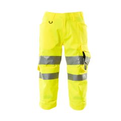 Mascot 17549 3/4 Length Trousers with Kneepad Pockets - Unisex - Hi-Vis Yellow
