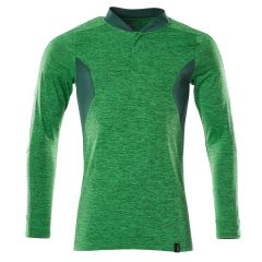MASCOT 18081 Accelerate Polo Shirt, Long-Sleeved - Mens - Grass Green-Flecked/Green