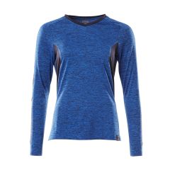 MASCOT 18091 Accelerate T-Shirt, Long-Sleeved - Womens - Azure Blue-Flecked/Dark Navy