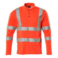 MASCOT 18283 Safe Classic Polo Shirt, Long-Sleeved - Hi-Vis Red