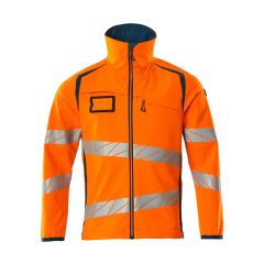 MASCOT 19002 Accelerate Safe Softshell Jacket - Mens - Hi-Vis Orange/Dark Petroleum