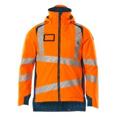 MASCOT 19035 Accelerate Safe Winter Jacket - Mens - Hi-Vis Orange/Dark Petroleum