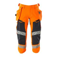 MASCOT 19049 Accelerate Safe 3/4 Length Trousers With Holster Pockets - Hi-Vis Orange/Dark Navy