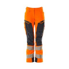 MASCOT 19078 Accelerate Safe Trousers With Kneepad Pockets - Womens - Hi-Vis Orange/Dark Navy