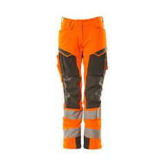 MASCOT 19078 Accelerate Safe Trousers With Kneepad Pockets - Womens - Hi-Vis Orange/Dark Anthracite