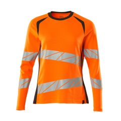 MASCOT 19091 Accelerate Safe T-Shirt, Long-Sleeved - Womens - Hi-Vis Orange/Dark Anthracite