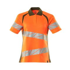 MASCOT 19093 Accelerate Safe Polo Shirt - Womens - Hi-Vis Orange/Moss Green
