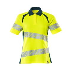 MASCOT 19093 Accelerate Safe Polo Shirt - Womens - Hi-Vis Yellow/Dark Petroleum