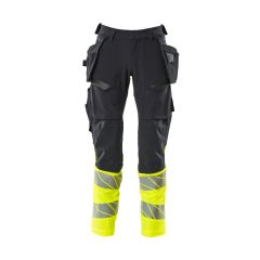 MASCOT 19131 Accelerate Safe Trousers With Holster Pockets - Mens - Dark Navy/Hi-Vis Yellow