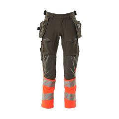 MASCOT 19131 Accelerate Safe Trousers With Holster Pockets - Mens - Dark Anthracite/Hi-Vis Red