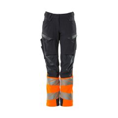 MASCOT 19178 Accelerate Safe Trousers With Kneepad Pockets - Womens - Dark Navy/Hi-Vis Orange
