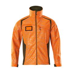 MASCOT 19202 Accelerate Safe Softshell Jacket - Mens - Hi-Vis Orange/Moss Green