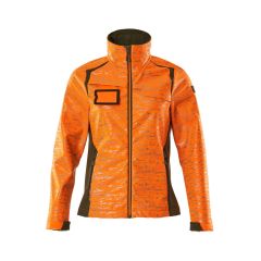 MASCOT 19212 Accelerate Safe Softshell Jacket - Womens - Hi-Vis Orange/Moss Green