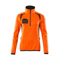 MASCOT 19353 Accelerate Safe Fleece Jumper With Half Zip - Womens - Hi-Vis Orange/Dark Navy