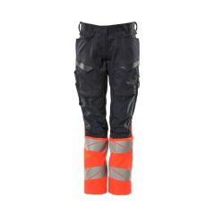 MASCOT 19678 Accelerate Safe Trousers With Kneepad Pockets - Womens - Dark Navy/Hi-Vis Red
