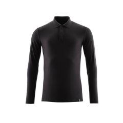 MASCOT 20483 Crossover Polo Shirt, Long-Sleeved - Mens - Deep Black