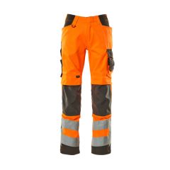 MASCOT 20879 Safe Supreme Trousers With Kneepad Pockets - Hi-Vis Orange/Dark Anthracite